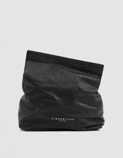 Simon Miller Lunch Bag Leather Clutch In Black