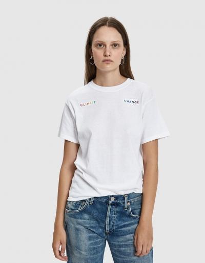Collina Strada Rainbow Embroidered Climate Change Tee