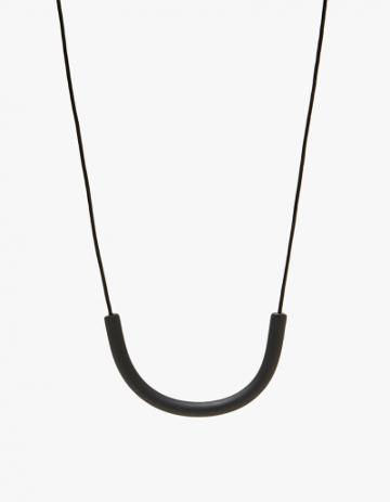 Surface Handmade Cylinder Necklace In Black