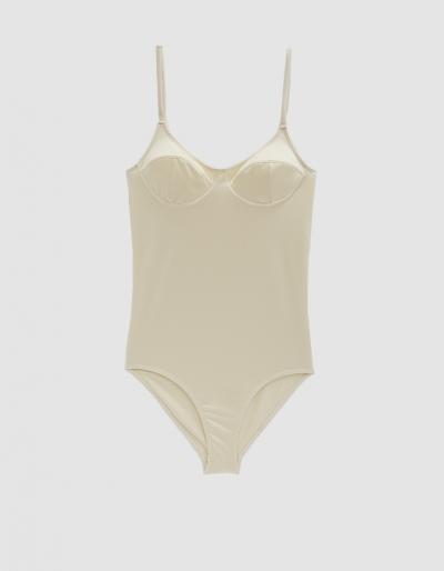 Baserange Soft One Piece Swimsuit In Off White