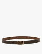 Caputo & Co. Slim Leather Belt In Tan