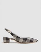 Mansur Gavriel Checker Slingback Heel In Black Gingham