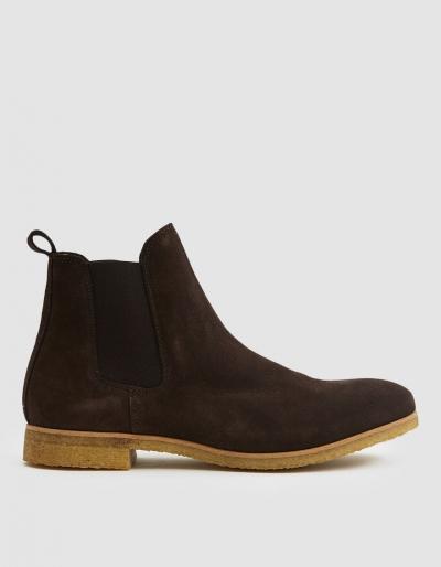 Stb Copenhagen Kelvin Suede Boot In Dark Brown