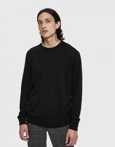 Wings+horns Swedish Merino Crewneck Sweater In Black