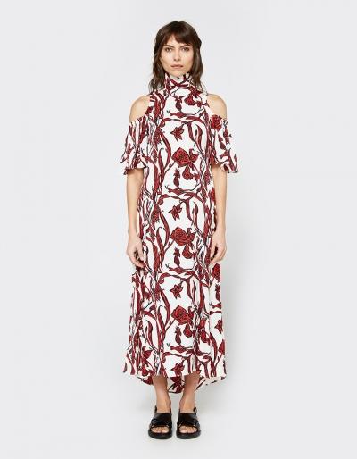 Ellery Deity Dress In Ivory/red