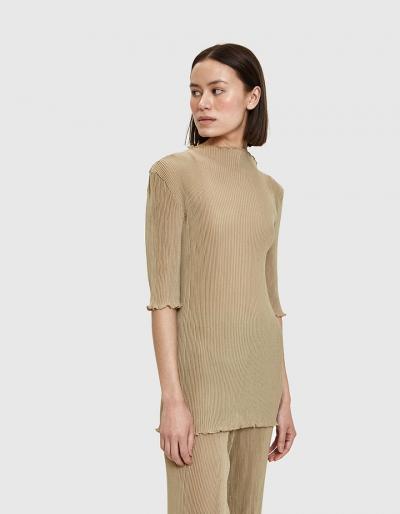 Lauren Manoogian Accordion Tee In Khaki