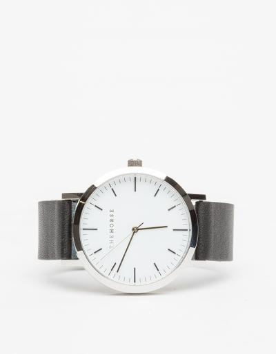 The Horse Silver/ Black Band Watch
