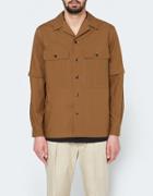Lemaire Detachable Sleeve Overshirt In Coffee