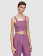 Paloma Wool Boa Linen Crop Top In Purple