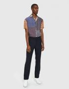 Pierre-louis Mascia Patchwork Short Sleeve Shirt In Red/navy