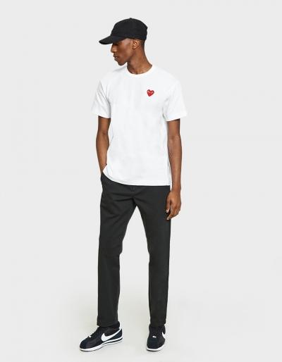 Comme Des Gar Ons Play Red Heart Play T-shirt In White