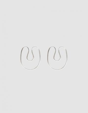 Annika Inez Silver Sloping Curve Earrings