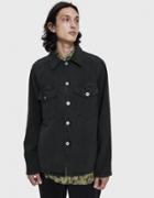Our Legacy De Con Button Up Jacket In Mudd Black Heavy Noil