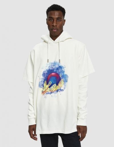 Off-white L/s World Hand Hoodie Tee