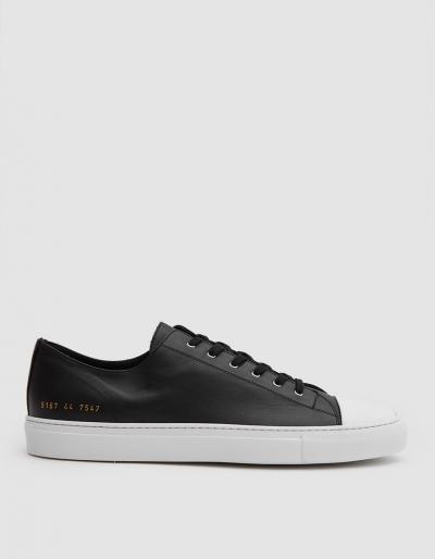 Common Projects Tournament Low Cap Toe Sneaker In Black