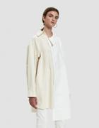 A.w.a.k.e. Contrast Asymmetric Shirt In White/cream