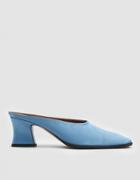 By Far Shoes Kim Square Toe Mule In Light Blue