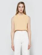 Kaarem Wind Chime Raised Collar Top In Yellow