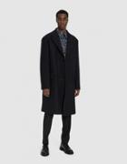 Dries Van Noten Classic Wool Coat In Navy