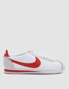 Nike Classic Cortez Nylon Sneaker In White/habanero Red