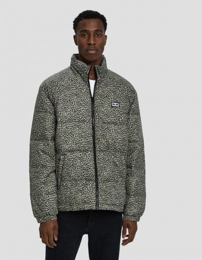 Obey Bouncer Puffer Jacket In Khaki