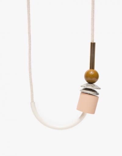 Maslo Jewelry Chock A Block Pink & Off-white