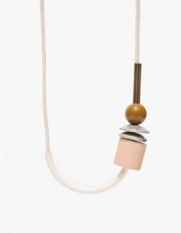 Maslo Jewelry Chock A Block Pink & Off-white