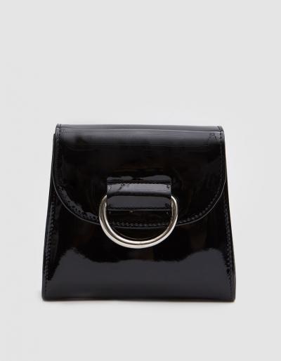 Little Liffner Tiny Box Bag In Black Patent