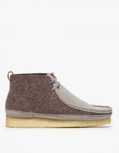 Clarks Dark Grey Felt Wallabee Boot