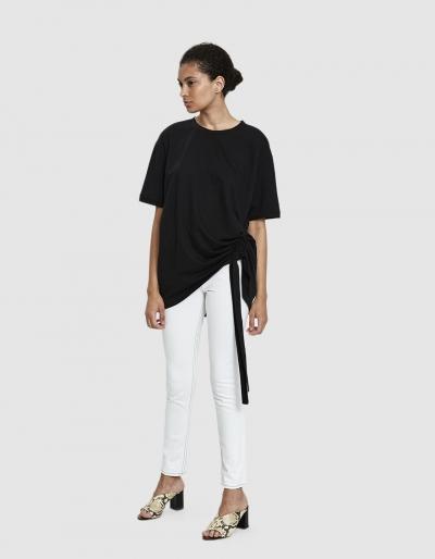 Which We Want Riki Oversize Ruched Tee In Black