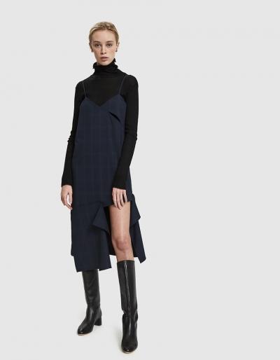 Low Classic Slit Sleeveless Dress