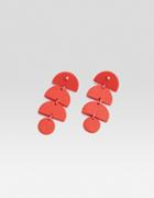 Surface Handmade Falling Shape Earrings In Red