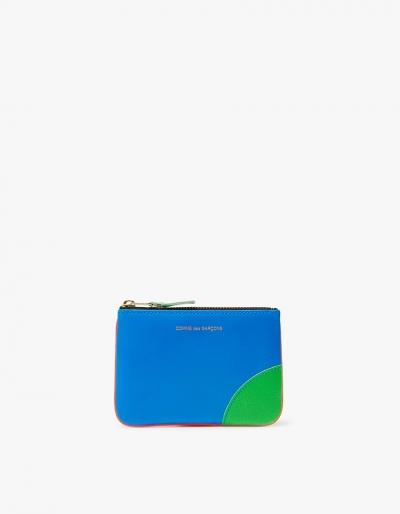 Comme Des Gar Ons Wallet Super Fluo Leather Sa8100sf In Blue/orange