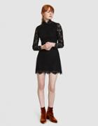 Ganni Jerome Lace Mini Dress In Black