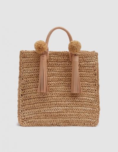 Loeffler Randall Straw Travel Tote In Natural Raffia