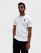 Comme Des Gar Ons Play Play Red Heart Tee In White