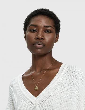 Wolf Circus Rose Coin Necklace In Gold