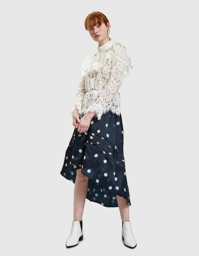 Ganni Seneca Silk Skirt In Total Eclipse