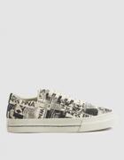 S.w.c. Dellow Magazine Print Canvas Sneaker In Ecru