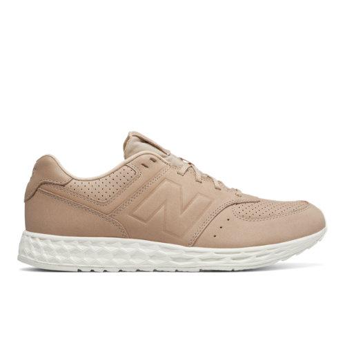 New Balance 574 Fresh Foam Leather Men's Sport Style Sneakers Shoes - Tan/white (mfl574ta)