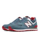 574 New Balance Men's 574 Shoes - Chambray, Red, White (ml574cpi)