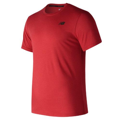 New Balance 73080 Men's Heather Tech Short Sleeve - Red (mt73080rep)