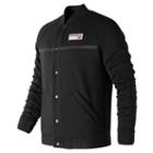 New Balance 73591 Men's Nb Athletics Snap Front Fleece - Black (mj73591bk)
