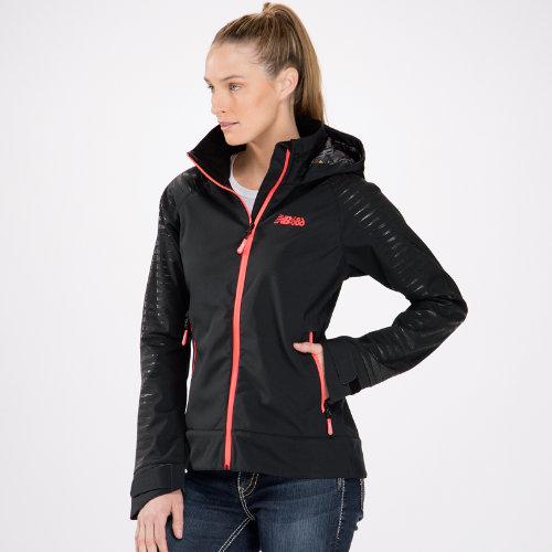 New Balance 1100 Women's New Balance Adele Jacket - Caviar, Fiery Coral (woj1100cav)