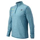 New Balance 53030 Men's Hocr In Transit Quarter Zip - Deep Water Heather (mt53030edwh)