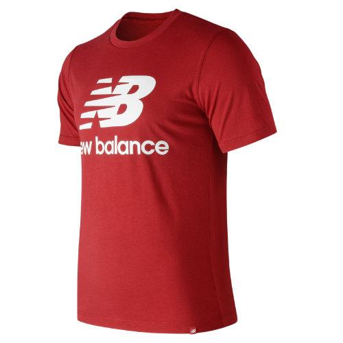 New Balance 91546 Men's Essentials Stacked Logo Tee - Red (mt91546rep)