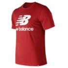New Balance 91546 Men's Essentials Stacked Logo Tee - Red (mt91546rep)