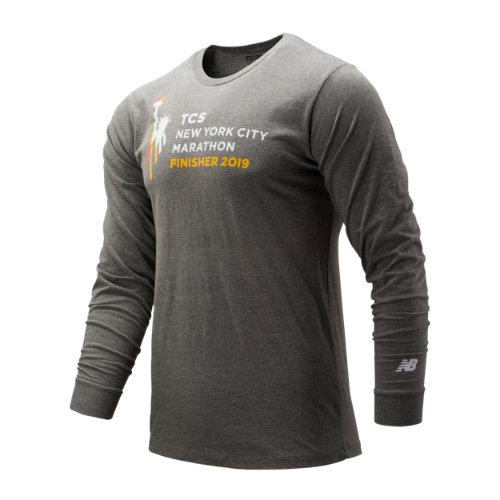 New Balance 93647 Men's Nyc Marathon Logo Finisher Long Sleeve - Grey (mt93647mag)