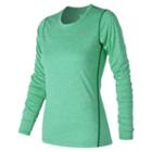 New Balance 63134 Women's Heathered Long Sleeve Tee - Green (wt63134djh)