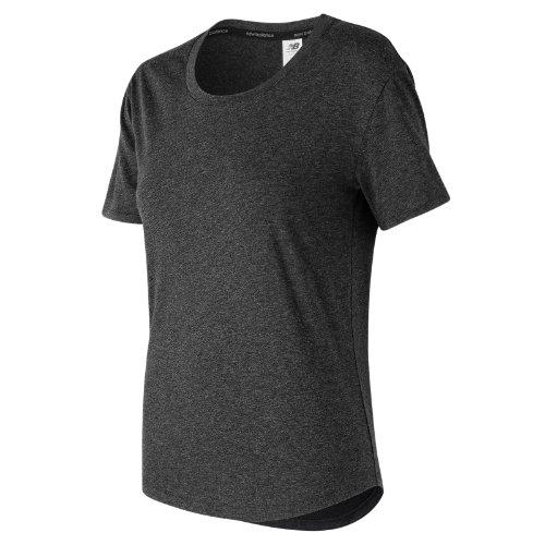 New Balance 73124 Women's Graphic Heather Tech Tee - Black/white (wt73124bkw)